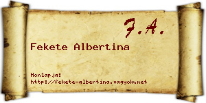 Fekete Albertina névjegykártya
